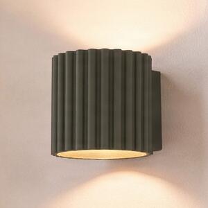 SOLLUX LIGHTING Стенна лампа Aura, маслиненозелена, Ø10 см, G9, осветява нагоре/надолу, алуминий, Затъмняване, Зелен, Коридор, Алуминий, Модерен