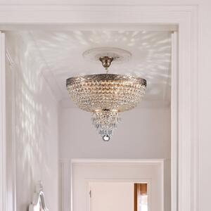 Maytoni Полилей Palace с кристален абажур, Затъмняване, Злато / месинг, Дневна/трапезария, Стъкло, Античен