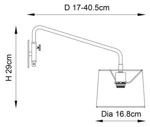Endon 79500 - Стенна лампа CARLSON 1xE14/40W/230V сива/черна