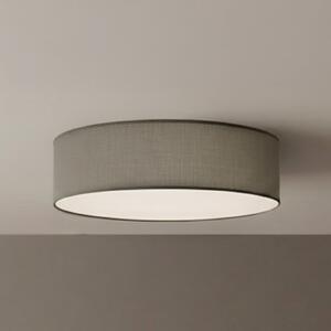 Milagro Lighting Таванна лампа „Маршал“, сива, Ø 50 см, метал/ратан, Затъмняване, Сив, Дневна/трапезария, Дървесина, Модерен