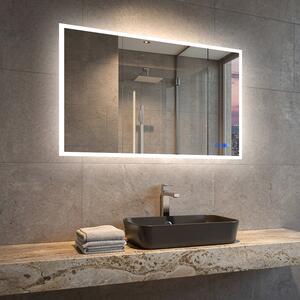Правоъгълно LED огледало за баня 80x60 см c Dual color, Сензорен превключвател, Отоплителна рогозка