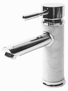 Стоящ смесител за умивалник ICL 1458234W PIETRA BIANKA, месинг, хром + бял, 18.5см