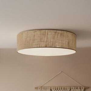Milagro Lighting Таванна лампа „Маршал“, кафява, Ø 50 см, метал, ратан, Затъмняване, Кафяв / ръждив, Дневна/трапезария, Дървесина, Модерен