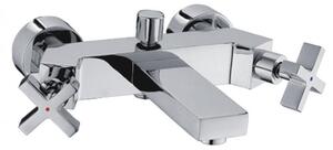 Стенен смесител за вана и душ Арт ICF 6006852, месинг, хром, с душ, държач и шлаух, 7.7x18.2см