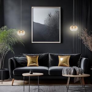 Milagro Lighting LED висяща лампа „Vaso“, кехлибарено оцветена, Ø 18 см, стъкло, Бежов, Дневна/трапезария, Стъкло, Модерен
