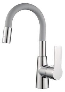 Стоящ смесител за умивалник ICF 124211 7113GRAY, месинг + цинк, хром + сив, 29x18х4см