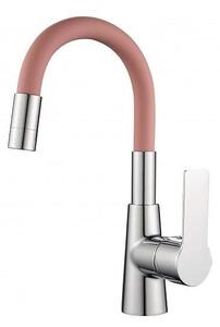Стоящ смесител за умивалник ALISADO PINK 124211 7113PINK, месинг + цинк , хром + розов, 29x18х4см