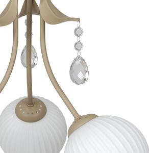 Milagro Lighting Таванска лампа „Celeste“, цвят таупе, Ø 40 см, метал, с 3 крила., Затъмняване, Злато / месинг, Дневна/трапезария, Метал