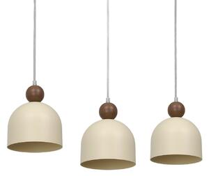Milagro Lighting Висяща лампа „Timon“, цвят таупе/бежов, дължина 60 см, метал, с 3 крила., Затъмняване, Бежов, Дневна/трапезария, Метал, Модерен