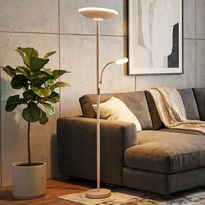Briloner LED стояща лампа „Sira“, бежова, CCT, сензорен димер, за четене, Затъмняване, Бежов, кабинет / офис, Метал, Модерен