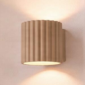 SOLLUX LIGHTING Стенна лампа Aura, цвят таупе, Ø10 см, G9, осветява нагоре/надолу, алуминий, Затъмняване, Сив, Коридор, Алуминий, Модерен