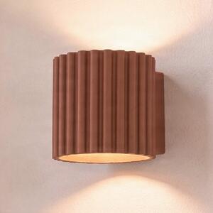 SOLLUX LIGHTING Стенна лампа Aura, теракота, Ø10 см, G9, осветление нагоре/надолу, алуминий, Затъмняване, Червен, Коридор, Алуминий, Модерен