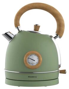 Електрическа кана-чайник Klausberg KB 9008, 2200W, 1.8 л, 360° основа, Индикатор ниво вода, Термометър, Зелен