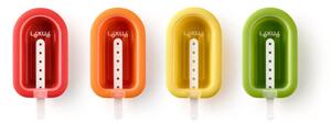 Комплект от 4 форми за сладолед на клечка Lekue 1009046, 240 мл, -20C / +100C, Капачета, Многоцветен
