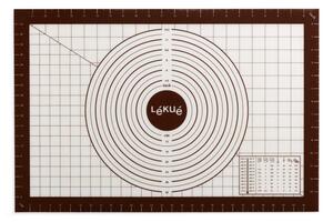 Подложка за точене Lekue 1009484, 60x40 см, Мерителни скали, Силикон -20/+220°C, Бял/кафяв