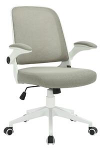 Работен стол RFG Pretty White W, до 120кг, дамаска/меш, полипропиленова база, Tilt механизъм, коригиране на височината, заключване в позиция, сив