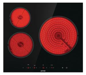 Вграден керамичен плот Gorenje ECT632BSCE, 3 нагревателни зони, защита за деца, черен