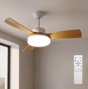 Brilagi - LED таванен вентилатор с функция за димиране LED/34W/230V 106 см бял/кафяв + дистанционно управление
