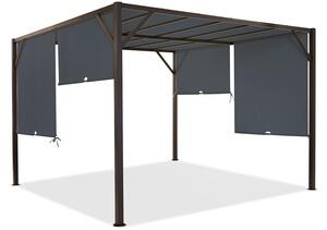 Метална пергола за тераса Santorini 3 x 3 м кафяво-антрацитова Garden Point