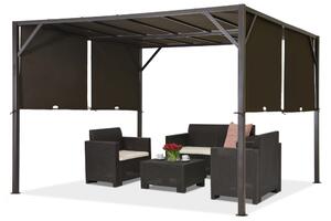 Метална терасна пергола Santorini 3 x 3 m Garden Point, кафяво