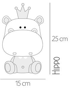 ONLI - LED димируема детска нощна лампа PUPPIES LED/3W/230V 25 см хипопотам/сива