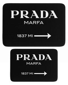 Черни кадифени килими за баня в комплект 2 бр. 60x100 cm Prada – Mila Home