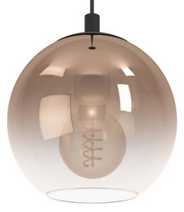 Eglo 901925 - Полилей на кабел ARISCANI 3xE27/60W/230V черен/бежов/опушен