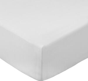 Бял еластичен чаршаф от памук перкал 90x190 cm Cotton Percale – Bianca