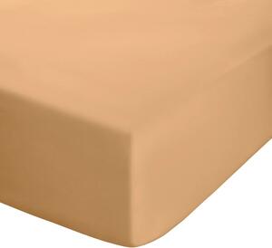 Жълтo-оранжев еластичен чаршаф от перкал 90x190 cm Easy Iron Percale – Catherine Lansfield