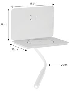 ONLI - LED гъвкава настолна лампа с полица WIK LED/6,5W/230V + LED/3W бяла