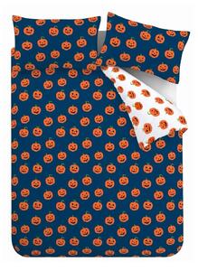 Синьо -оранжево единично спално бельо 135x200 cm Halloween Pumpkins – Catherine Lansfield