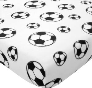 Бял еластичен детски чаршаф за детско креватче от флийс 70x140 cm Football – Catherine Lansfield