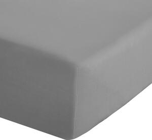 Сив еластичен чаршаф от перкал 90x190 cm Easy Iron Percale – Catherine Lansfield