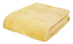 Жълто одеяло от микроплюш 130x170 cm Raschel Velvet – Catherine Lansfield