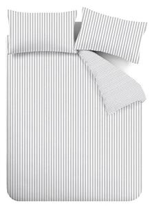 Сиво единично фланелено спално бельо 135x200 cm Stripe – Catherine Lansfield