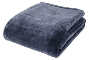 Тъмносиньо одеяло от микроплюш 130x170 cm Raschel Velvet – Catherine Lansfield