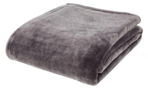 Тъмносиво одеяло от микроплюш 130x170 cm Raschel Velvet – Catherine Lansfield