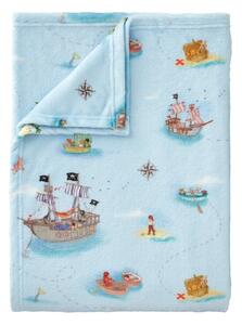 Синьо бебешко одеяло от микроплюш 150x200 cm Pirates – Belle & Boo