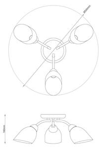 Плафон PORTOS 3xE14/10W/230V, лъскав хром