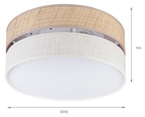 Плафон SIRJA DOUBLE BOHO 2xE14/15W/230V, диаметър 35 см, бежово/кремаво