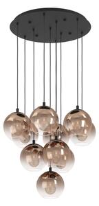 Eglo 901926 - Полилей на кабел ARISCANI 10xE27/60W/230V черен/бежов/димчат
