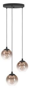 Eglo 901925 - Полилей на кабел ARISCANI 3xE27/60W/230V черен/бежов/опушен