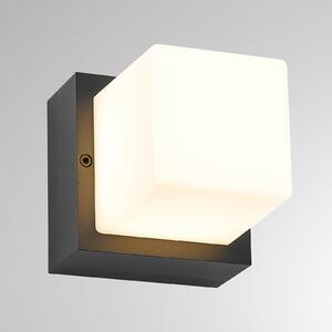 Molto Luce LED лампа за външна стена FYNN-O, антрацит, 11 см, IP65, CCT с, Черен, Алуминий, Модерен