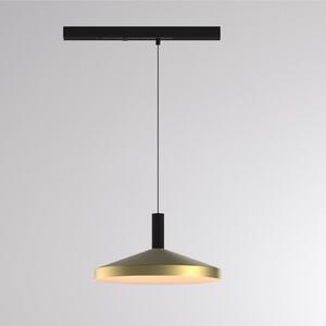 Molto Luce LED висяща лампа LORA III, месинг, Ø 36 см, 40°, CCT, 3-фазна, Злато / месинг, Дневна/трапезария, Метал, Модерен, Релсова система
