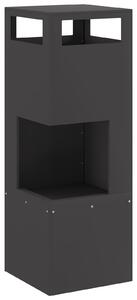 VidaXL Огнище Квадратно Черно 35x35x100 см Стомана