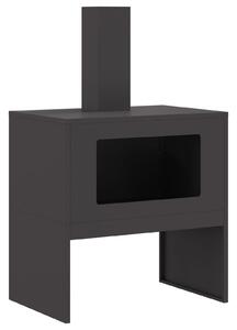 VidaXL Огнище с комин Черно 60x40x96 см Стомана