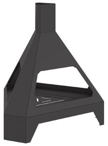 VidaXL видаXL Пещ с Комин Черен 50x43x52 см Стомана
