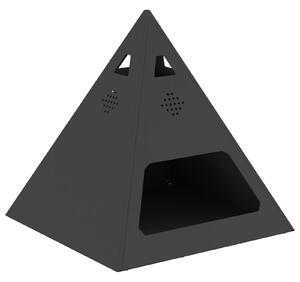 VidaXL Огнище Пирамида Черно 50x50x51 см Стомана