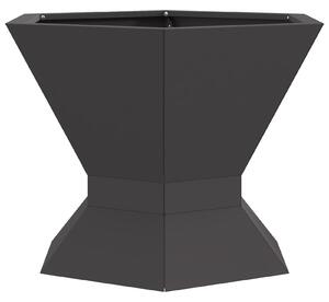 VidaXL Огнище Шестоъгълно Черно 50x50x40 см Стомана