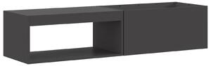 VidaXL Огнище с място за дърва Черно 160x45x35 см Стомана